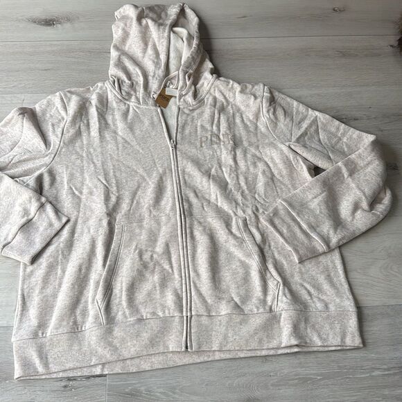 PINK Victoria's Secret Women's Beige Zip-Up Hoodie size XXL NWT in packaging - Picture 3 of 4